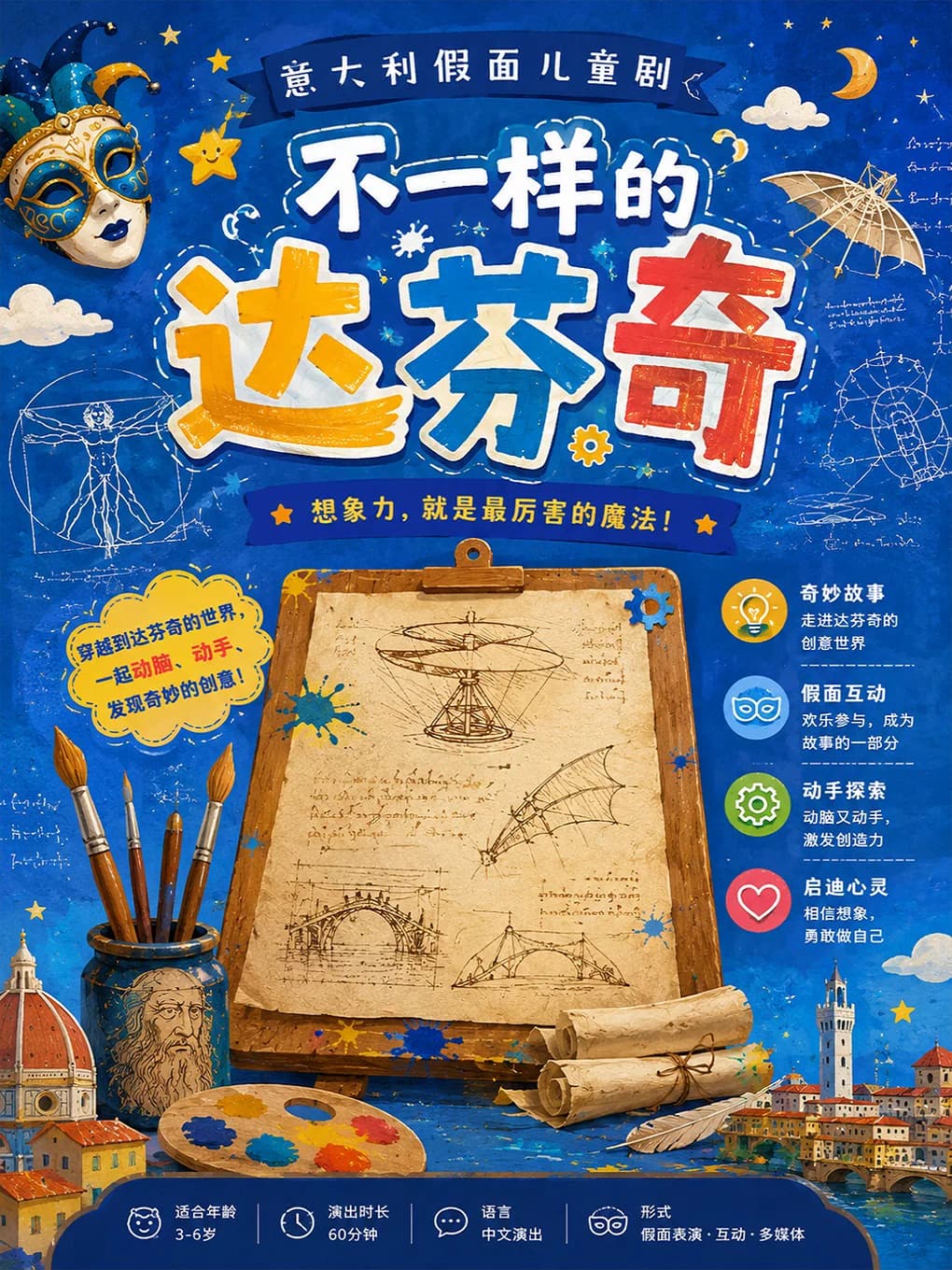 意大利假面儿童剧《不一样的达芬奇》