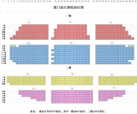 厦门沧江剧院 seating chart 1