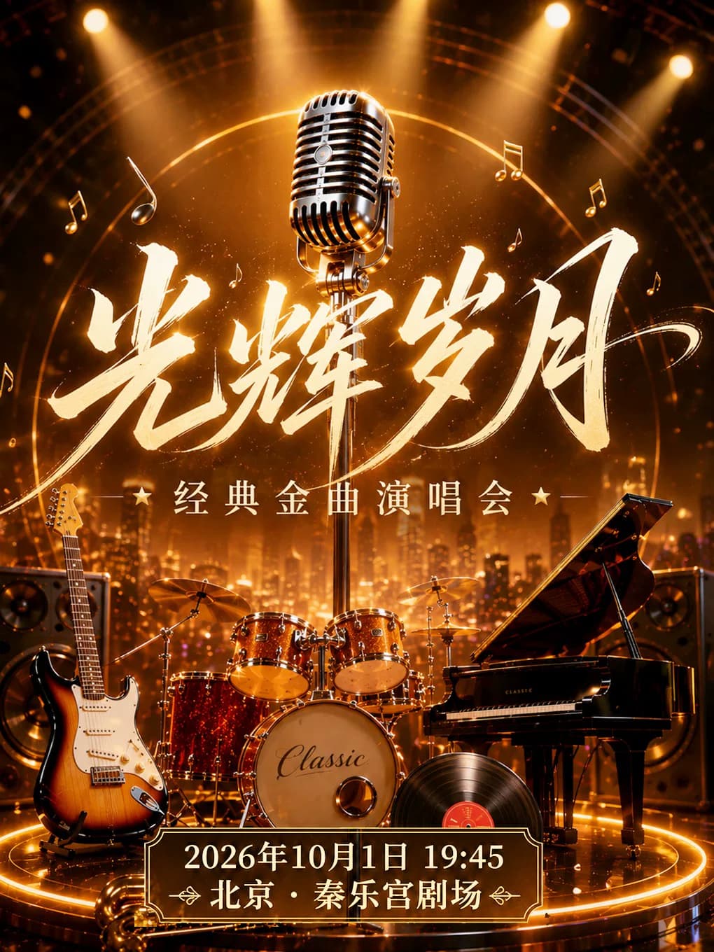 国庆假期《光辉岁月·致敬时光》经典金曲演唱会