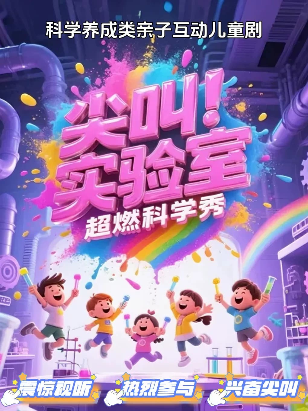 【暑期特惠·STEM精选科学秀】沉浸式亲子互动儿童剧《尖叫实验室》|亲手实验素质养成|童话剧舞台剧