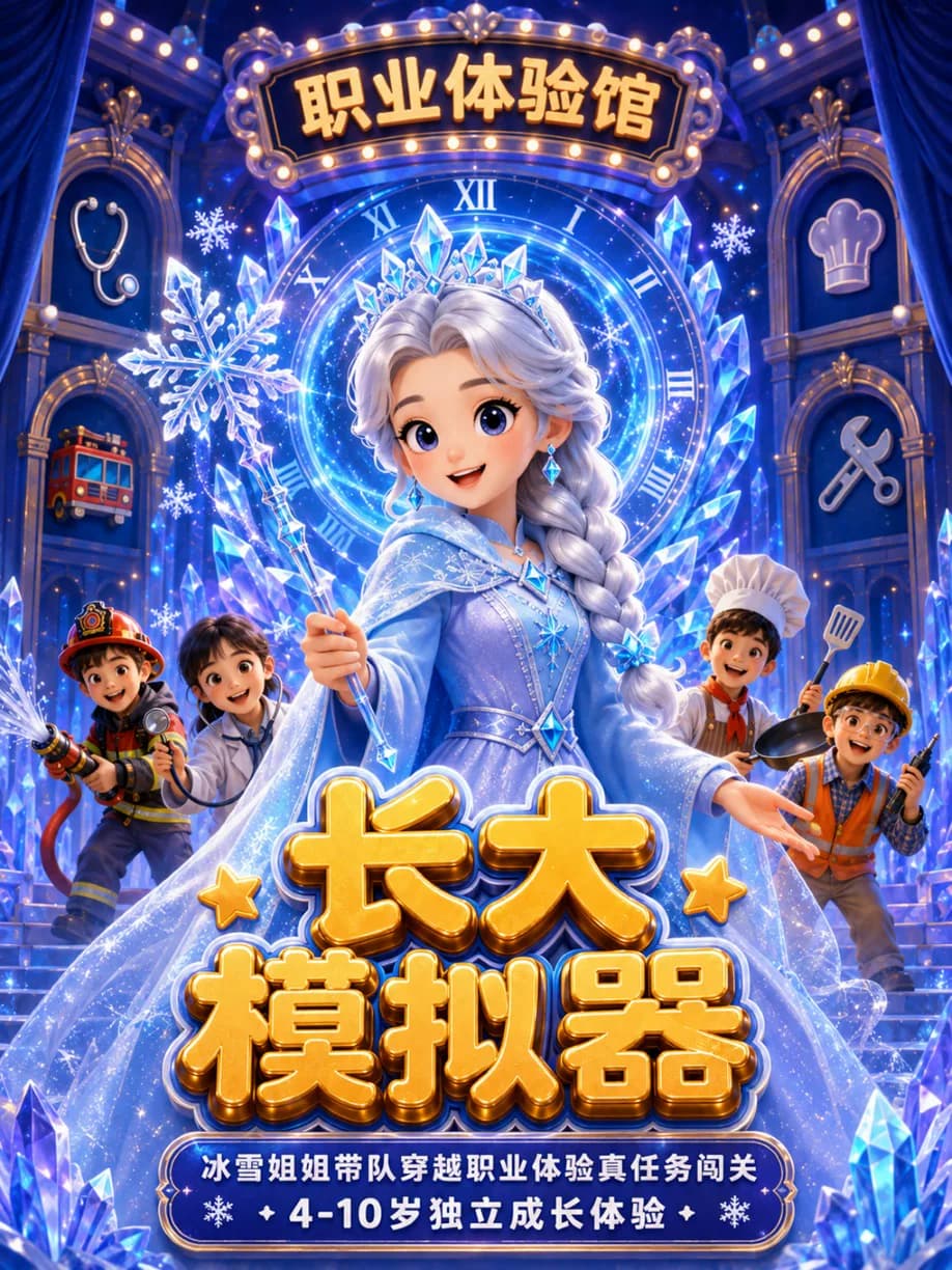 冰雪姐姐带队-蓝港沉浸式启蒙儿童剧《长大模拟器》送超大玩具 | 穿越时光变身大人 | 超值启蒙成长课